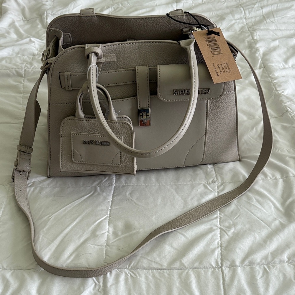 Steve Madden Taupe Satchel Bag